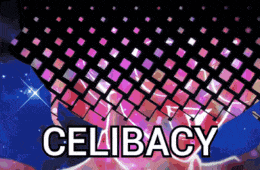 a colorful background with the word celibacy written on it