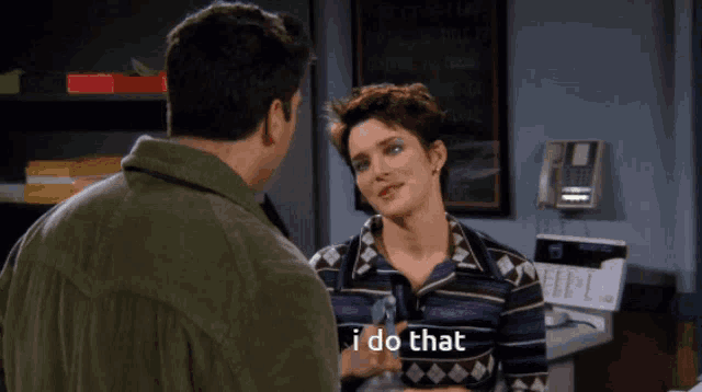 a woman says i do that in front of a man