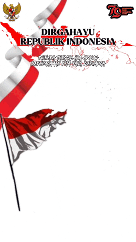 a poster for dirgahayu republik indonesia shows a woman in a red hijab