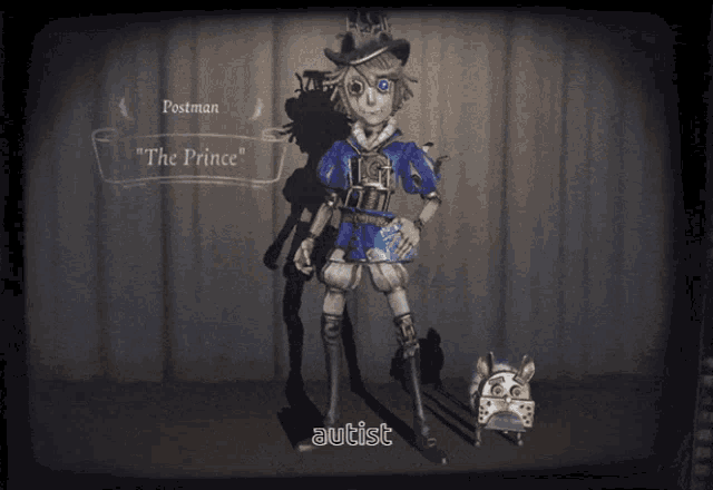 a cartoon character named postman the prince is standing next to a clock