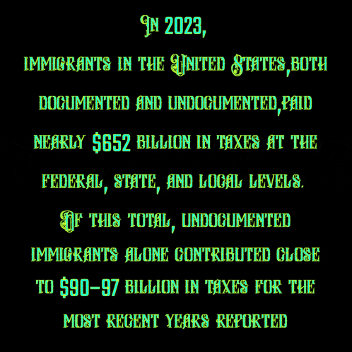 a poster that says in 2023 immigrants in the united states both documented and undocumented
