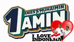 a logo that says 1 amin i love indonesia on it