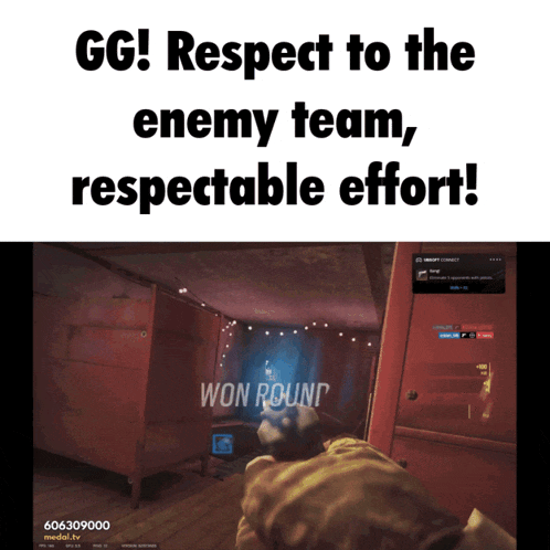 a screenshot of a video game with the words " respect to the enemy team respectable effort "