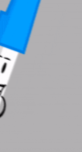 a white stick with a blue lightning bolt on it 's head .