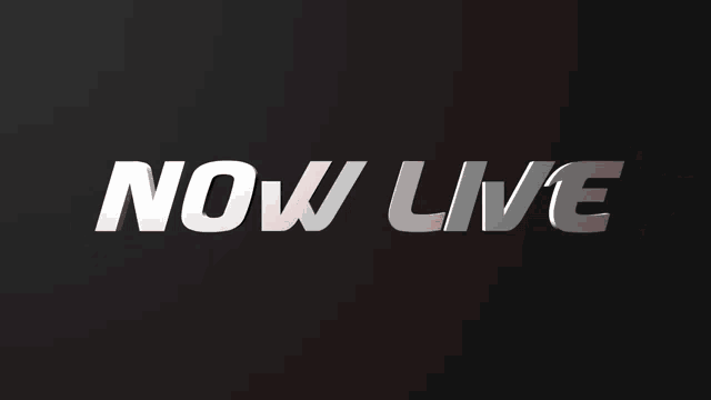 a red background with the word now live