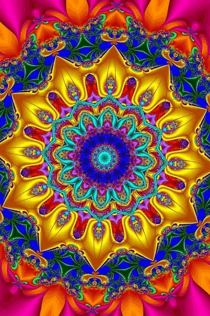 a computer generated image of a colorful circular pattern