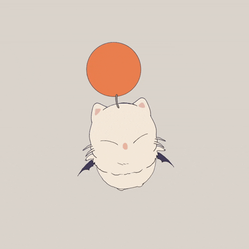 a drawing of a cat with a balloon on top of it 's head