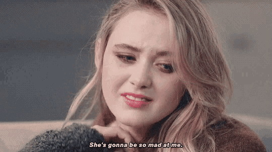 a woman is crying and saying `` she 's gonna be so mad at me '' .