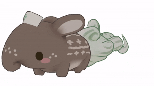 a drawing of a rabbit with a nurse hat on