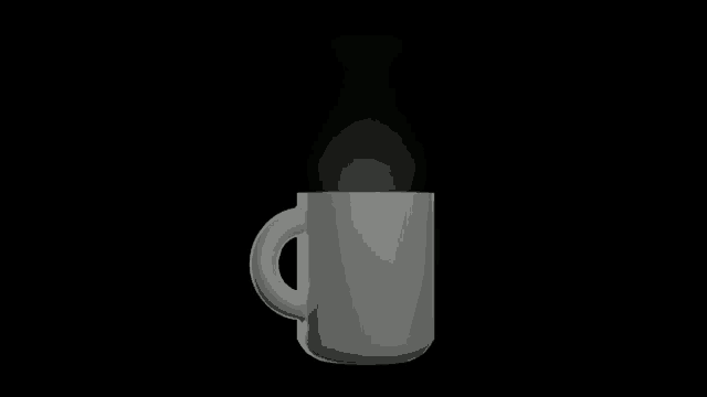 a cup of coffee with steam coming out of it .
