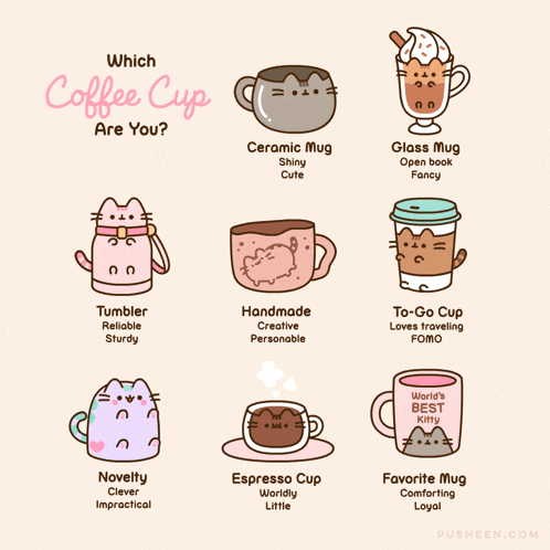 a poster that says which coffee cup are you on the top