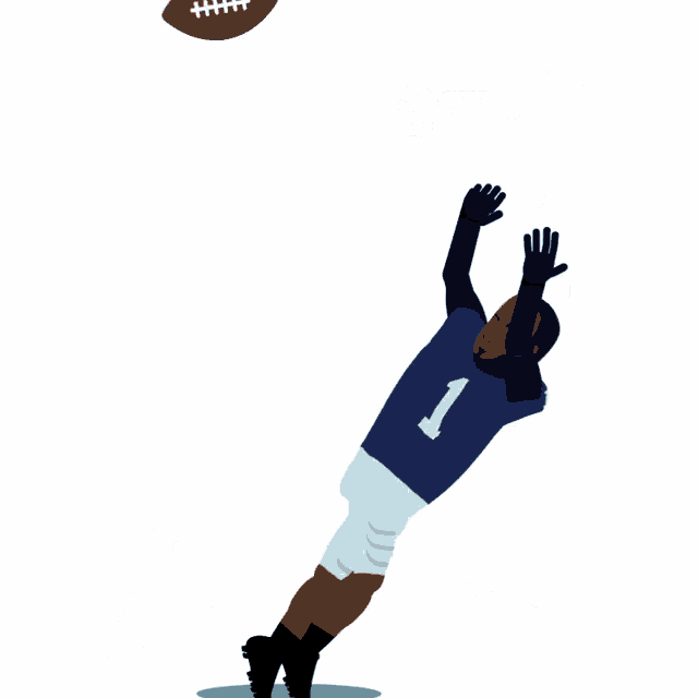 a cartoon drawing of a football player with the name kj hamler on the bottom