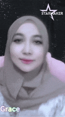 a woman is wearing a hijab and the name grace is on the bottom