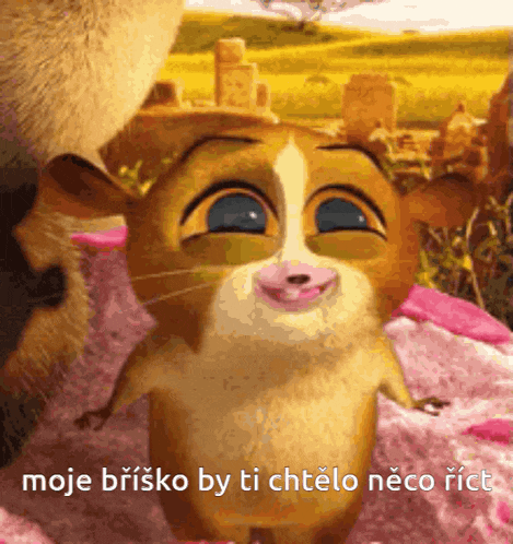 a picture of a cartoon animal with the words moje brisko by ti chtělo neco rict on the bottom