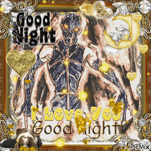 a picture of a monster with the words " good night i love you good night "