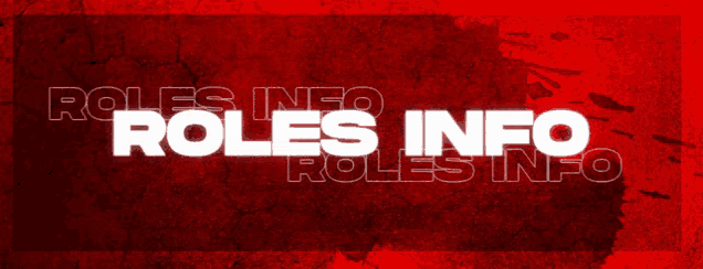 a red background with the words roles info written in white