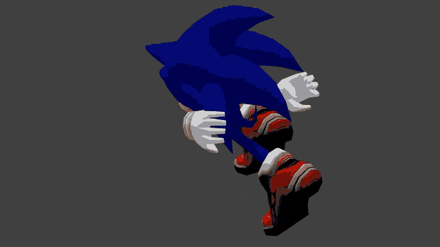 a 3d rendering of sonic the hedgehog 's legs