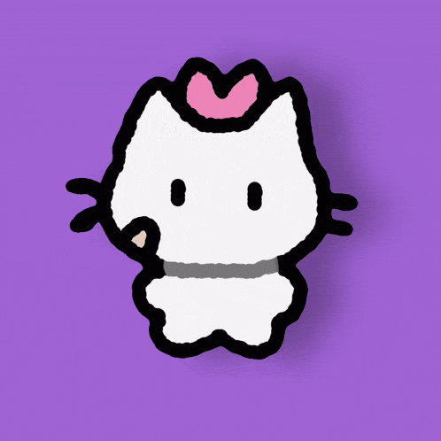 a white cat with a pink heart on its head
