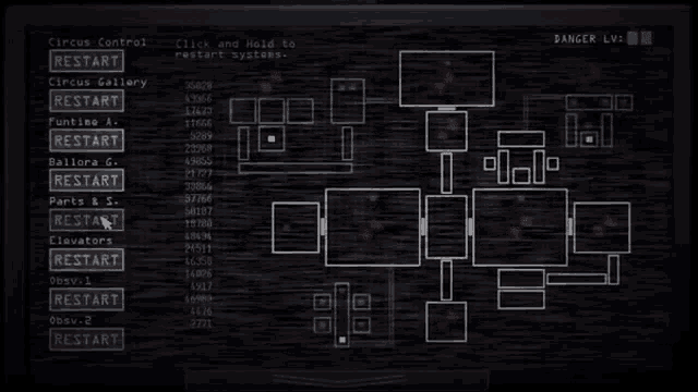 a computer screen shows a map of a circus control room