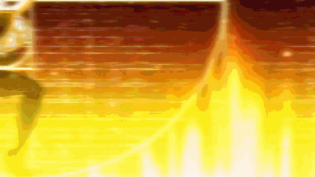 a blurred image of a person running on a yellow and orange background