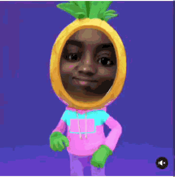 a cartoon character wearing a pineapple costume