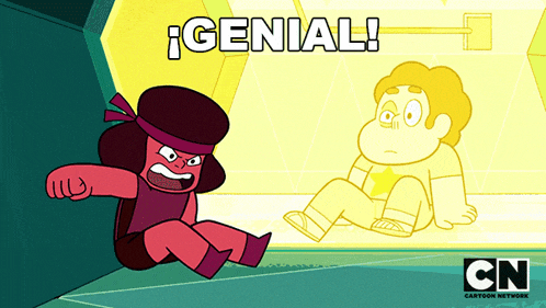 a cartoon network advertisement shows steven and rubies sitting next to each other