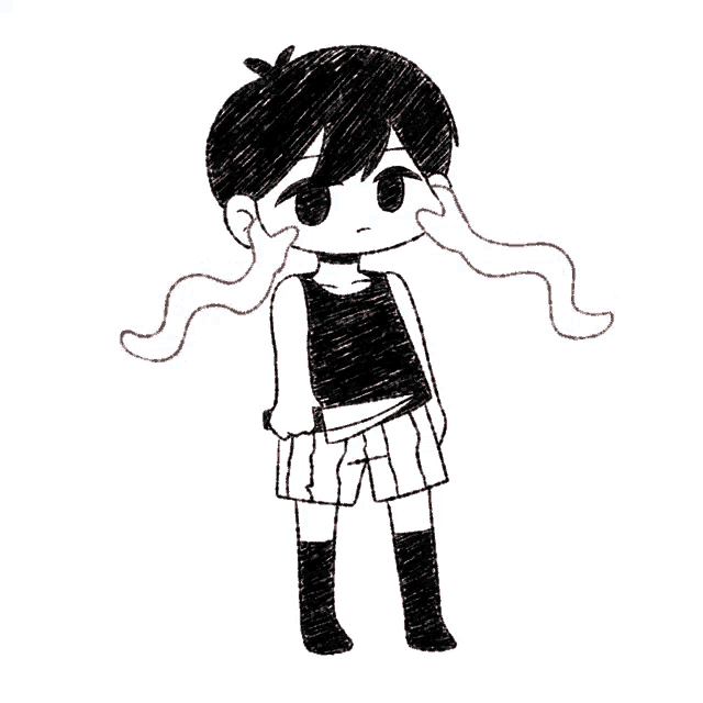 a black and white drawing of a boy holding a knife in his hand