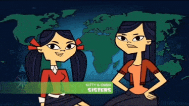 two cartoon girls named kitty and emma sisters