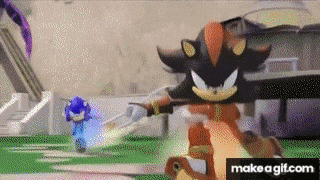 sonic and shadow are fighting each other in a video game .