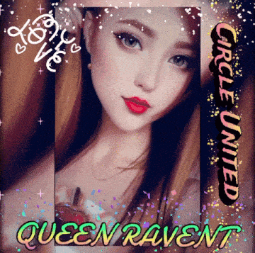 a picture of a girl with the name queen ravent on the bottom
