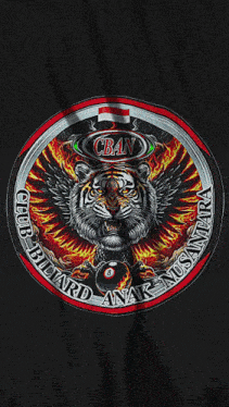 a logo for cb4n club billiard anak nusantara with a tiger on it