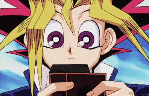 a close up of a cartoon character with big eyes