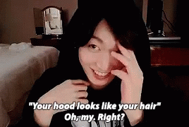 Jungkook Bts GIF - Jungkook Bts Hood Looks Like Your Hair GIFs