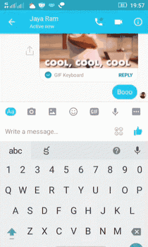 a screenshot of a messaging app with the name jaya ram at the top
