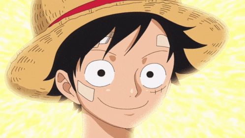 monkey d luffy from one piece has a bandage on his forehead