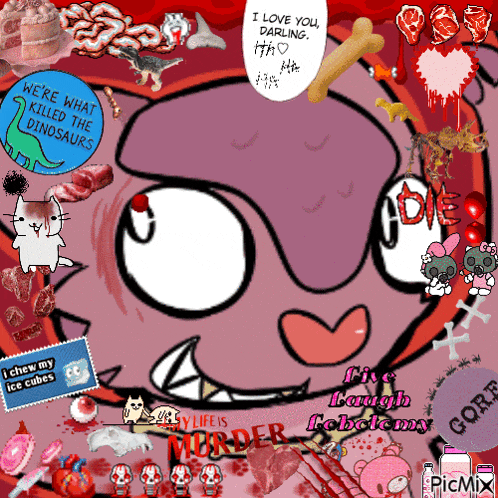 a picture of a cartoon character with the words i love you darling on it