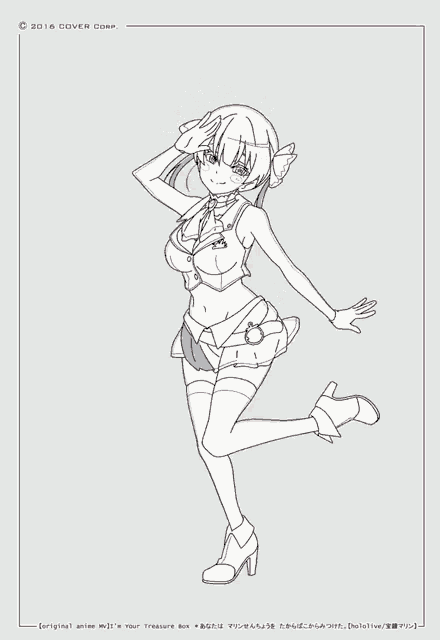 a black and white drawing of a girl with the year 2016 on the bottom right