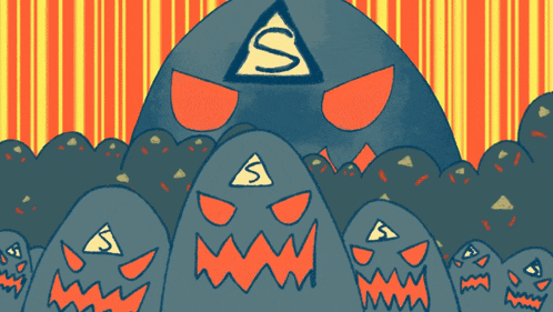 a group of monsters with the letter s on their face
