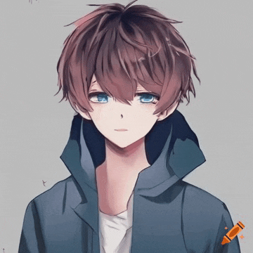 a boy with brown hair and blue eyes is wearing a blue jacket and white shirt
