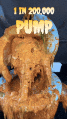 a picture of a donut with the words 1 in 200,000 pump on it
