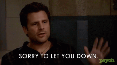Sorry To Let You Down Shawn Spencer GIF - Sorry To Let You Down Let You Down Shawn Spencer GIFs