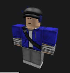 a 3d model of a roblox character wearing a hat and headphones