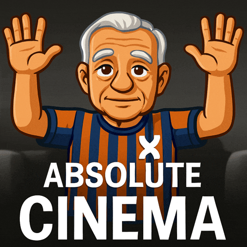 an ad for absolute cinema shows an elderly man waving
