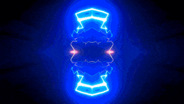 a blue background with a kaleidoscope pattern of lightning
