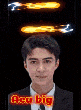 a man in a suit and tie with the words acu big on the bottom