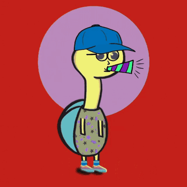 a birthday card with a turtle wearing a blue hat and glasses