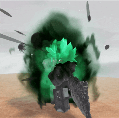 a computer generated image of a person holding a sword
