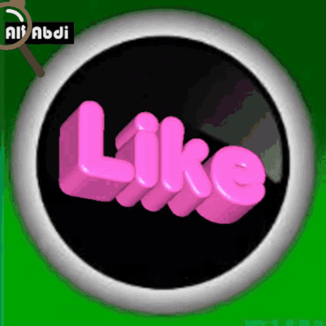 a button with the word like in pink on it