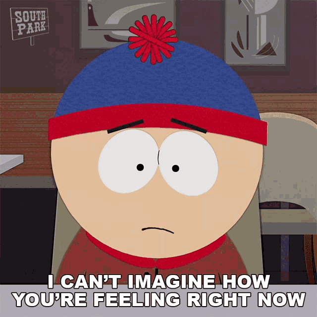 I Cant Imagine How Youre Feeling Right Now Stan Marsh GIF - I Cant Imagine How Youre Feeling Right Now Stan Marsh South Park GIFs