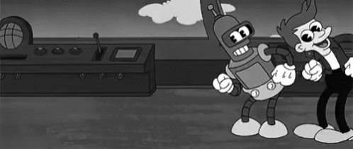 Old Timey Bender And Fry - Futurama GIF